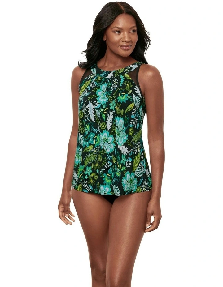 Florica Ursula Underwired High Neck Tankini Top in Black image 5