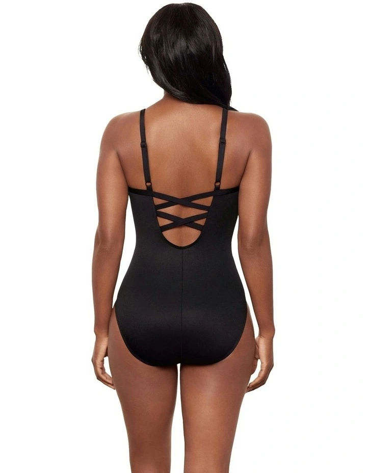 Fiore di Luna Temptation Underwired Low Back Shaping Swimsuit in Black image 2