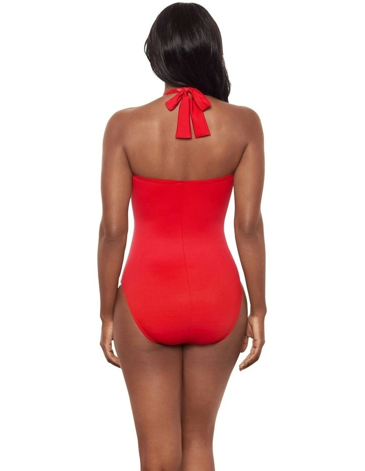 Rock Solid Utopia Wired Halter One-Piece Shaping Swimsuit in Orange image 2