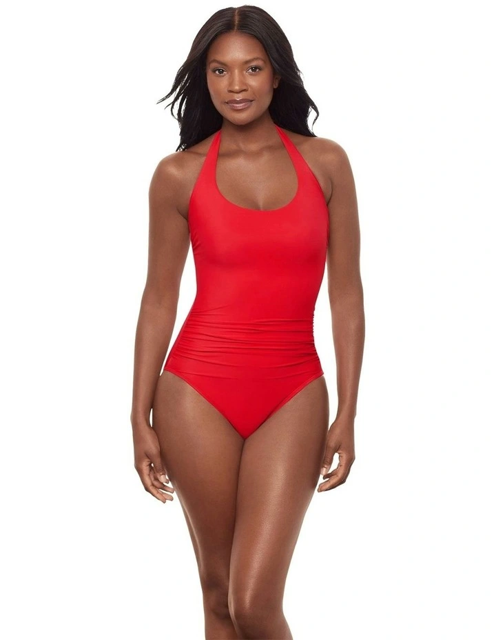 Rock Solid Utopia Wired Halter One-Piece Shaping Swimsuit in Orange image 5