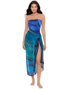 Maldiva Sarong Beach Coverup in Blue