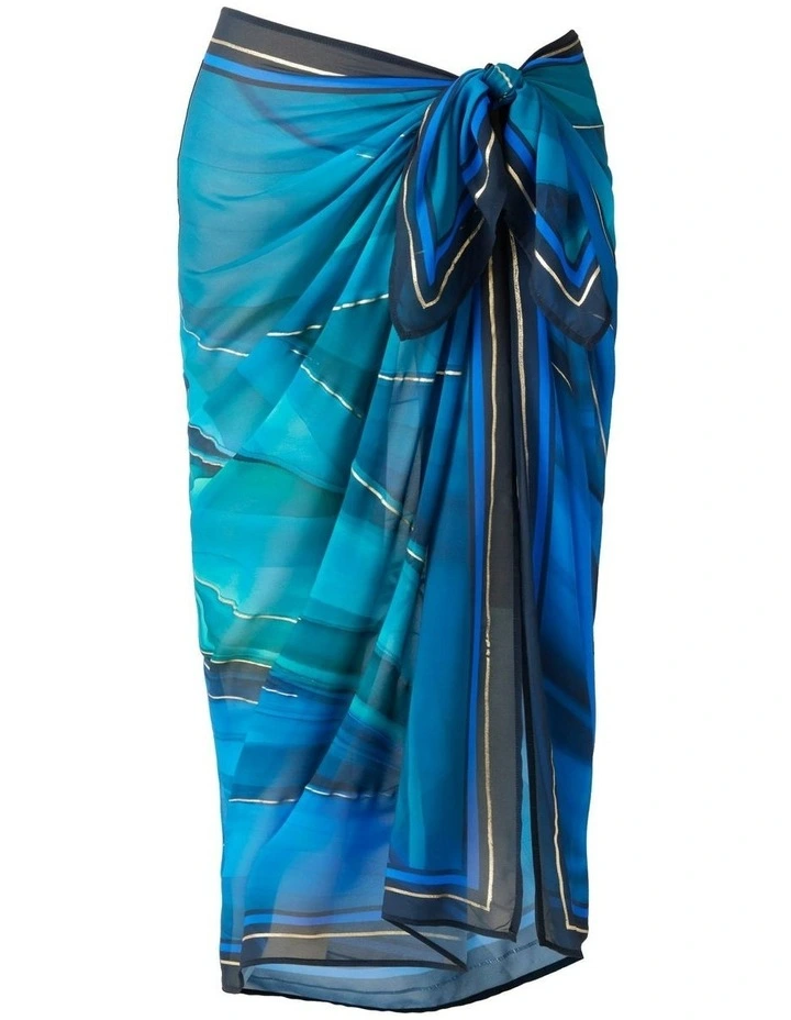 Maldiva Sarong Beach Coverup in Blue image 6