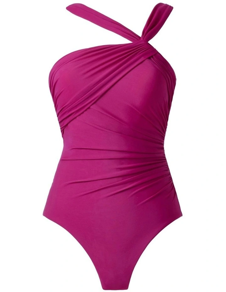 Rock Solid Europa Asymmetric Underwire Shaping Swimsuit in Pink image 6