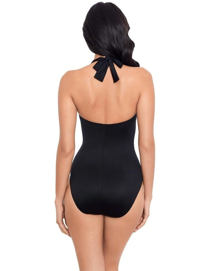 Rock Solid Utopia Wired Halter One-Piece in Black image 2