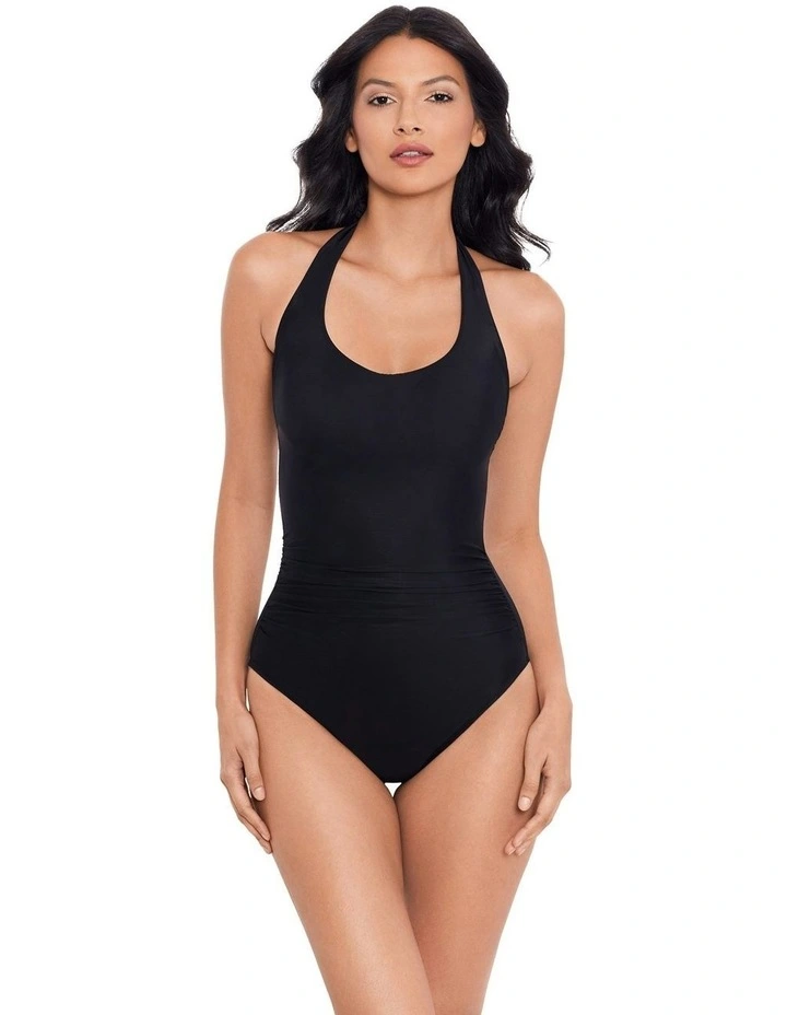 Rock Solid Utopia Wired Halter One-Piece in Black image 5