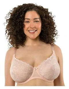 Luxlacy Unlined Wired Lace Bra with Side Support in Dessert Flower