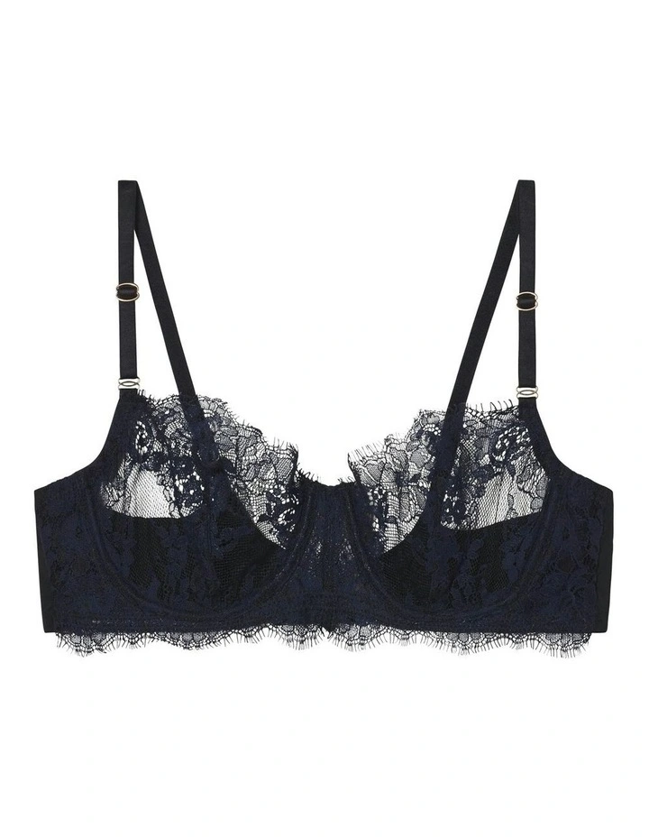 Entice Wired Sheer Lace Balconette Bra in Black image 6