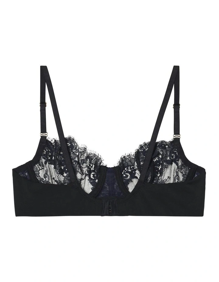 Entice Wired Sheer Lace Balconette Bra in Black image 7
