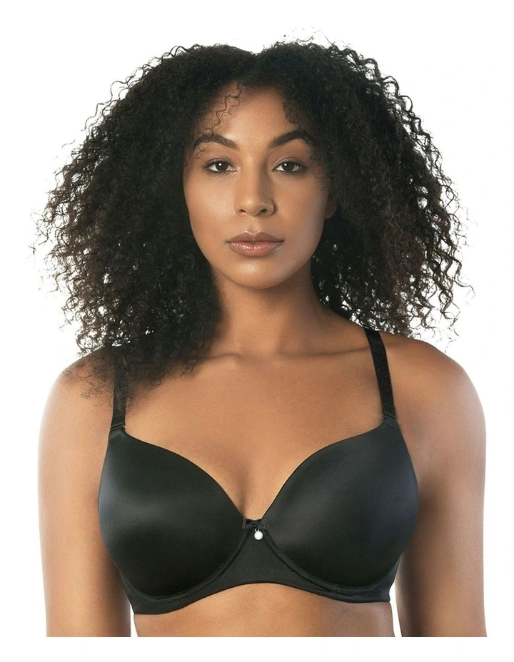 Elise Convertible Wired Seamless Moulded T-shirt Bra in Black image 1