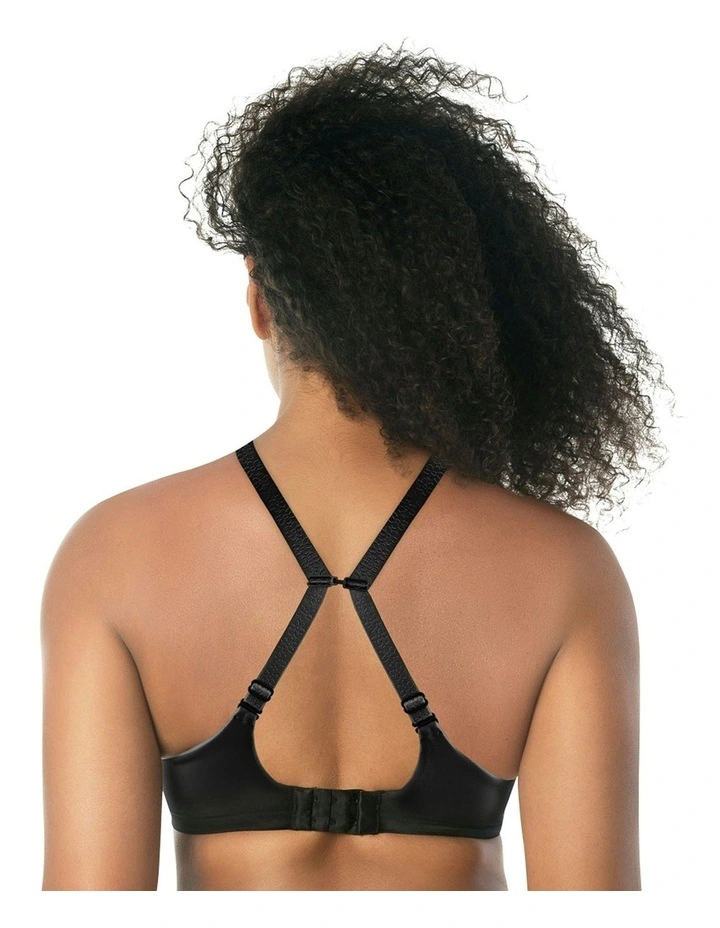 Elise Convertible Wired Seamless Moulded T-shirt Bra in Black image 2