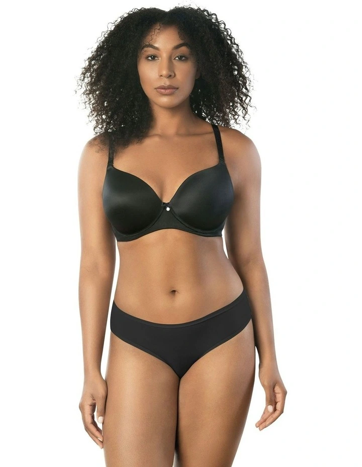 Elise Convertible Wired Seamless Moulded T-shirt Bra in Black image 4