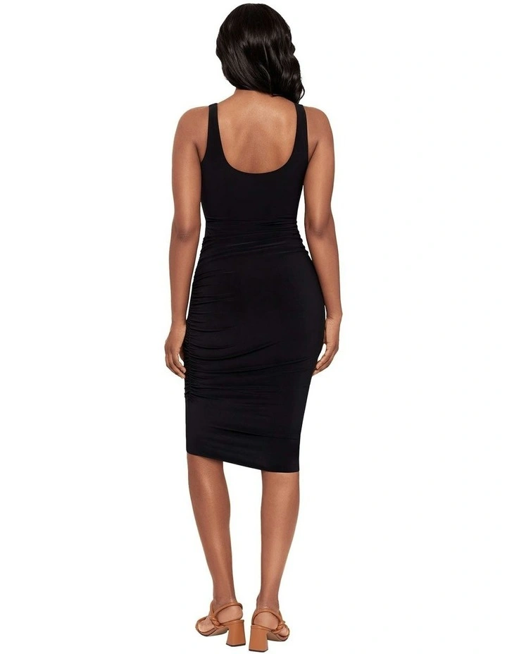 Regi Bodycon Sleeveless Midi Shaping Dress in Black image 5
