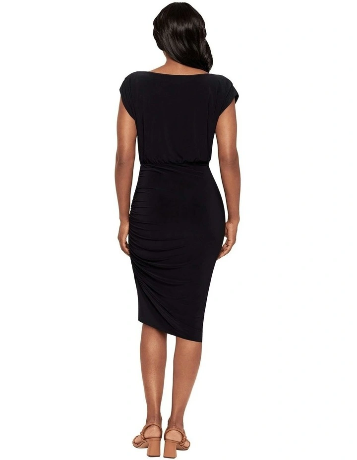 Bali Blouse Top Midi Shaping Dress in Black image 2
