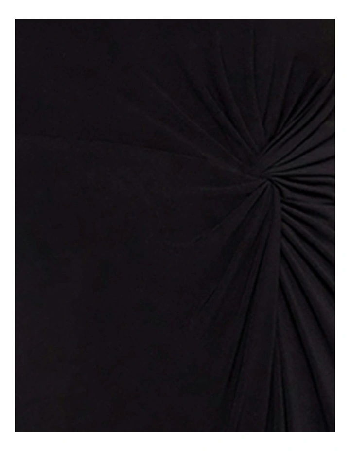Remi Fit and Flair Gathered Waist Shaping Dress in Black image 6