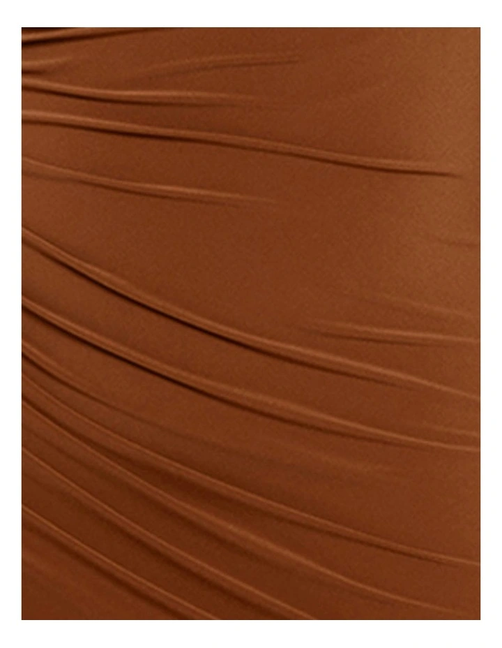Maxi Bodycon Shaping Dress With Side Slit in Bronze image 6