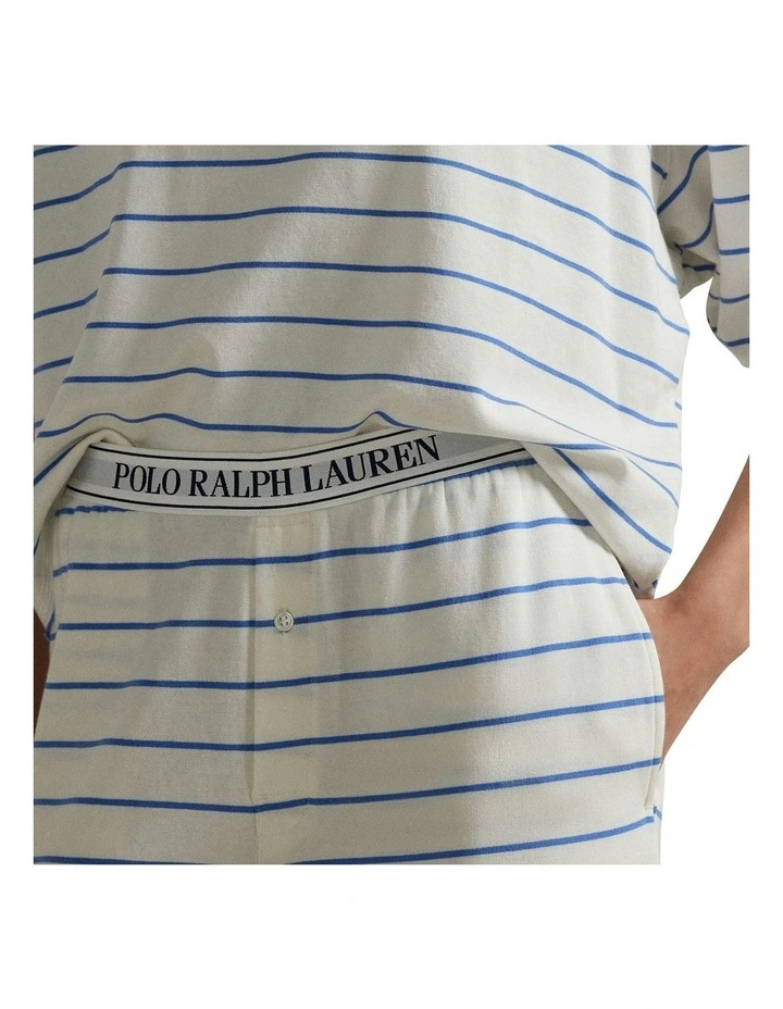 Club Terry Long Sleeve Cotton Jersey Pyjama Set in Stripe image 5