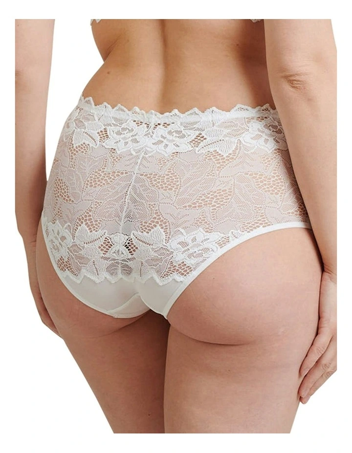 Arum Prima Mid Rise Sheer Stretch Lace Brief in White image 2