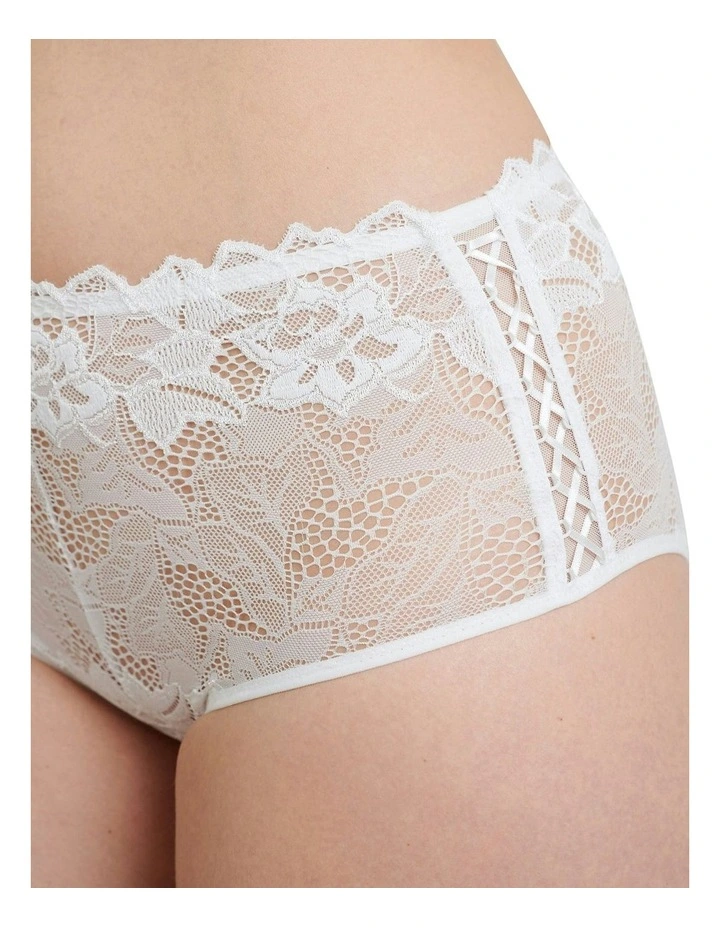 Arum Prima Mid Rise Sheer Stretch Lace Brief in White image 3