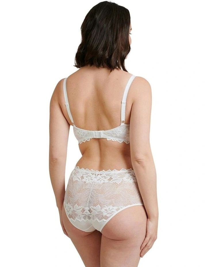 Arum Prima Mid Rise Sheer Stretch Lace Brief in White image 5