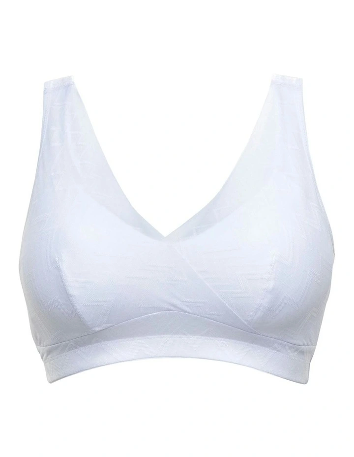 Rafaveuse Wirefree Sleep Bra With Organic Cotton in White image 6