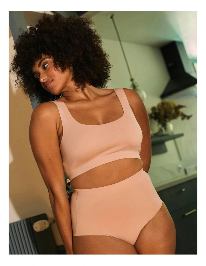 Perfect Touch Seamless High Waist Shaping Brief in Beige image 3