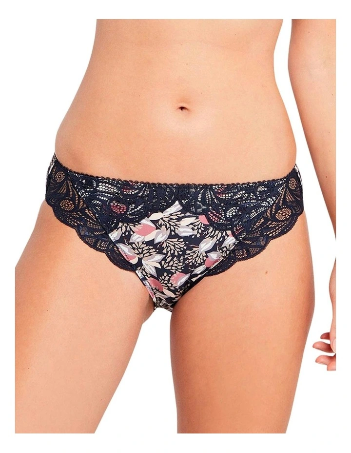 Ariane Fantaisy Microfibre And Lace Bikini Brief in Blue image 1