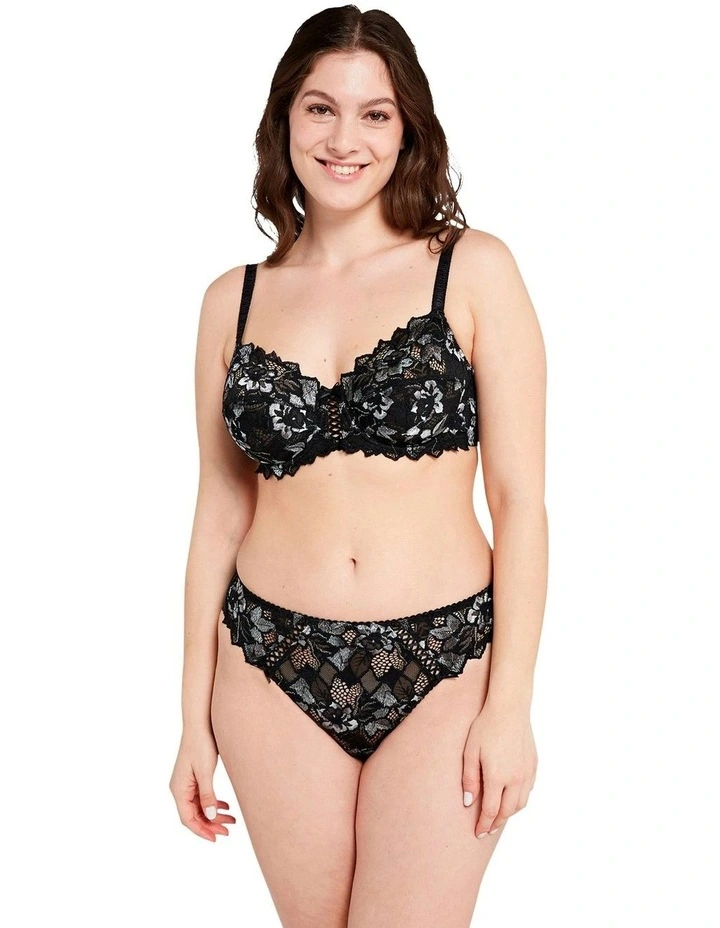 Arum Gala High Cut Lace Tanga Brief in Black image 4