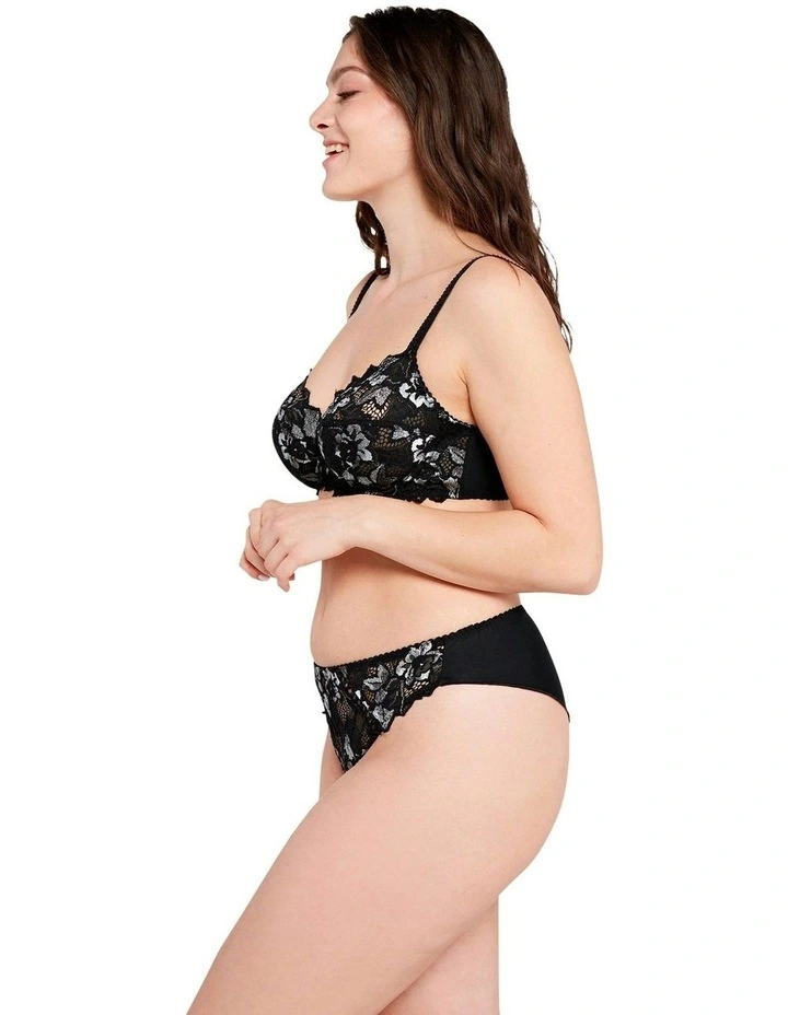 Arum Gala High Cut Lace Tanga Brief in Black image 6