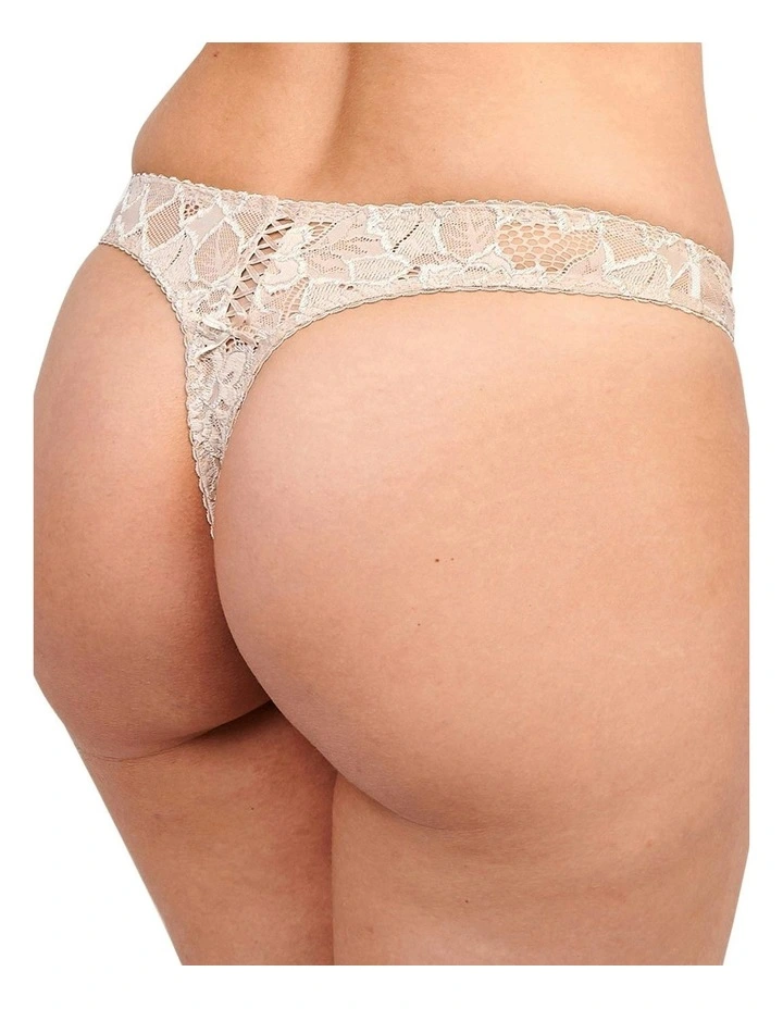 Arum Low Rise Scalloped Lace Thong in Skin image 2
