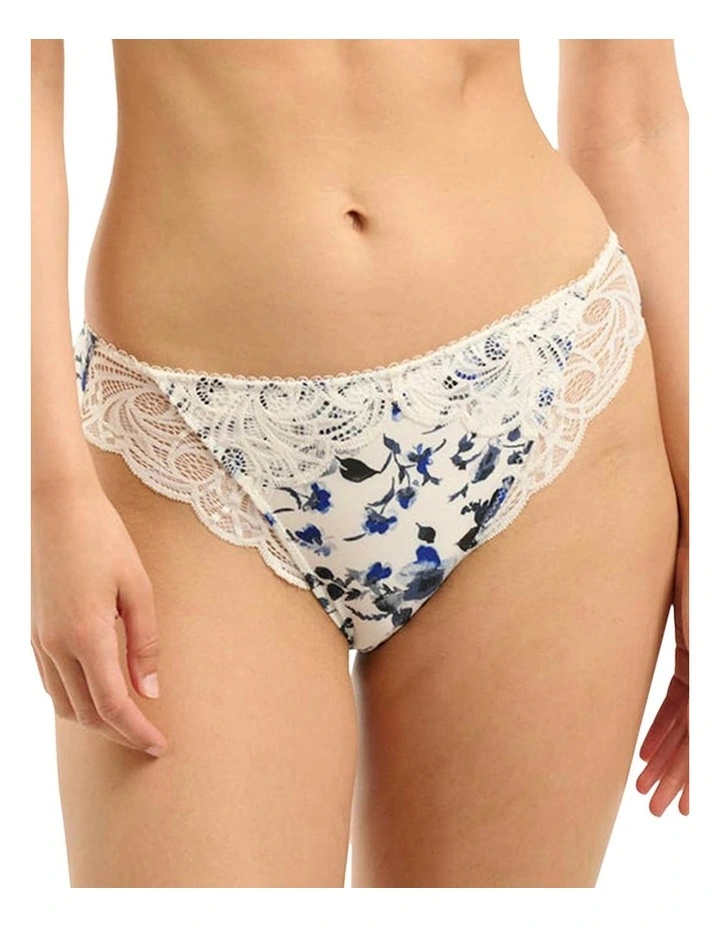 Ariane Fantaisy Microfibre and Lace Bikini Brief in Beige image 1