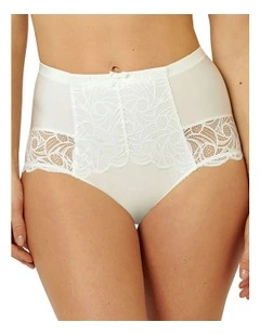 Ariane Lace & Microfiber High Waist Brief in Ivory
