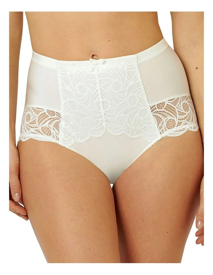 Ariane Lace & Microfiber High Waist Brief in Ivory image 1