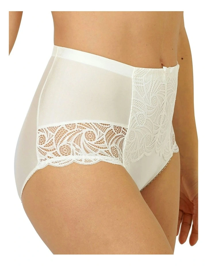 Ariane Lace & Microfiber High Waist Brief in Ivory image 3