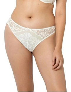 Ariane Lace Brazilian Cut Brief in Ivory