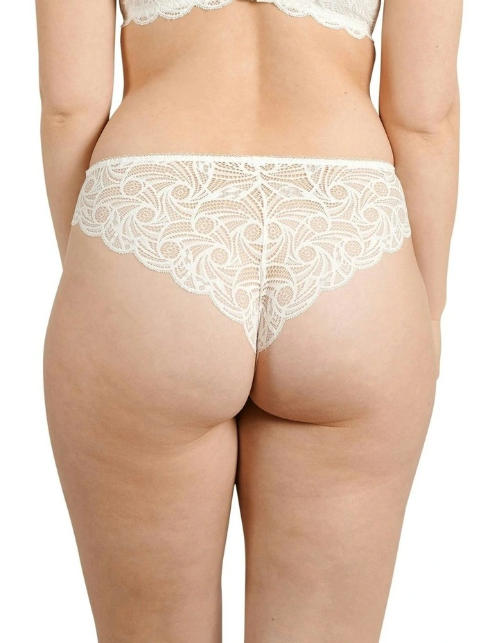 Ariane Lace Brazilian Cut Brief in Ivory image 2