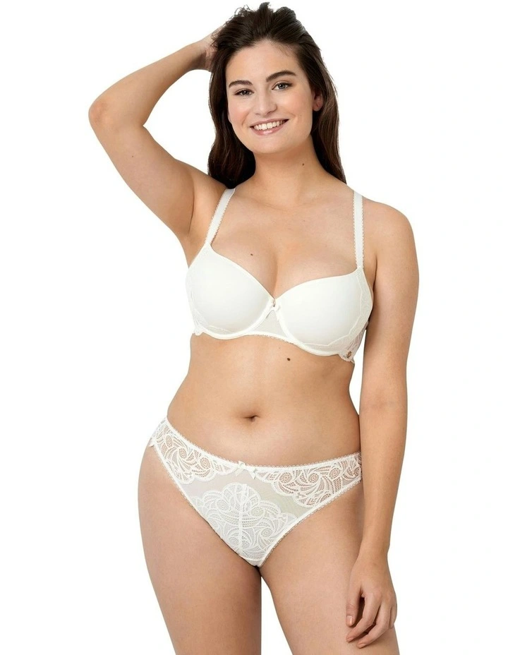 Ariane Lace Brazilian Cut Brief in Ivory image 3