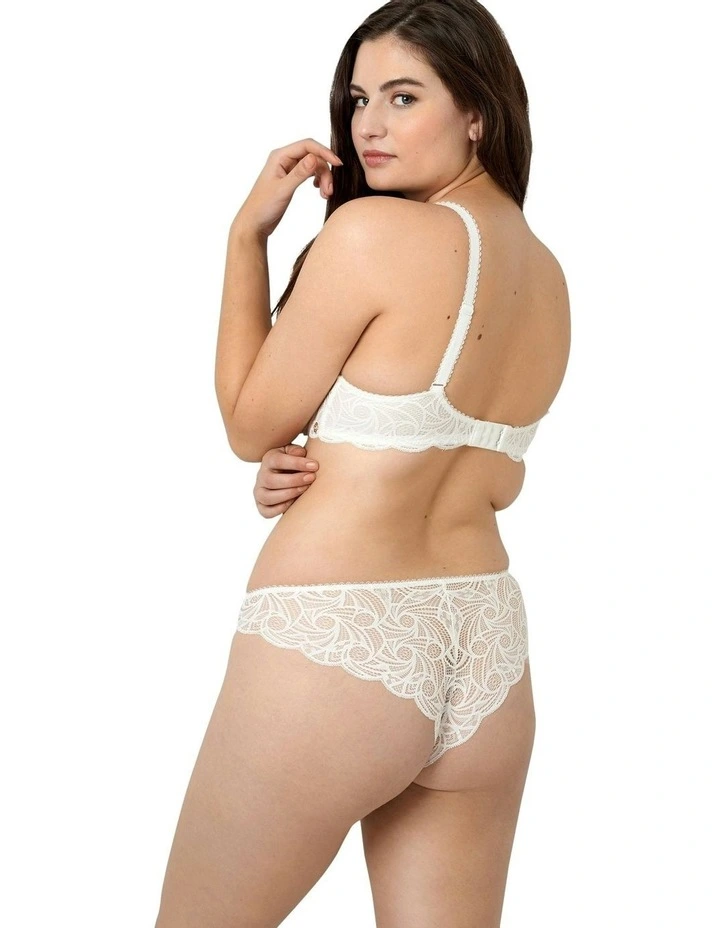 Ariane Lace Brazilian Cut Brief in Ivory image 4