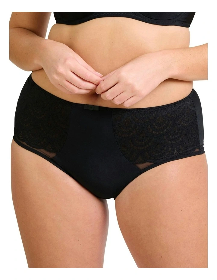 So Feminine Plus Size Microfibre Shorties in Black image 1