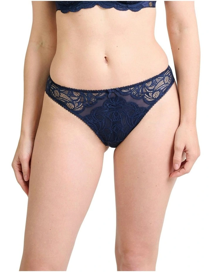 Ariane Lace Brazilian Cut Brief in Marine Blue image 1