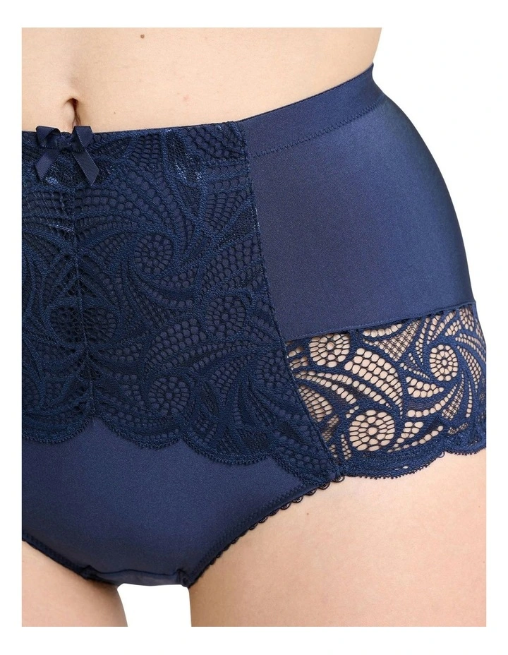 Ariane Lace And Microfiber High Waist Brief in Marine Blue image 3