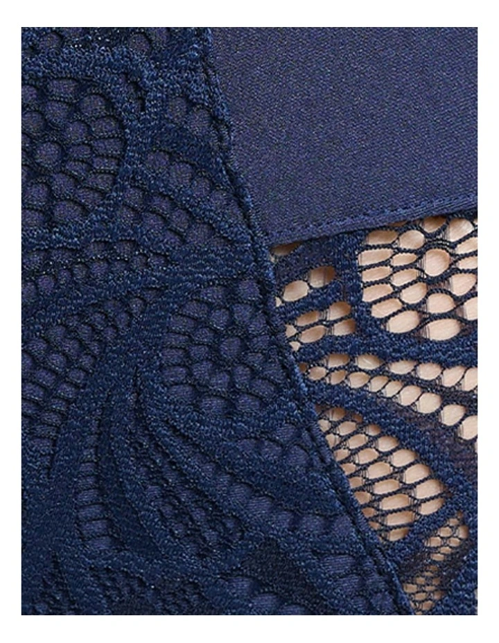 Ariane Lace And Microfiber High Waist Brief in Marine Blue image 7
