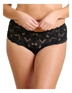 Arum Mid-Rise Lace Brief in Black