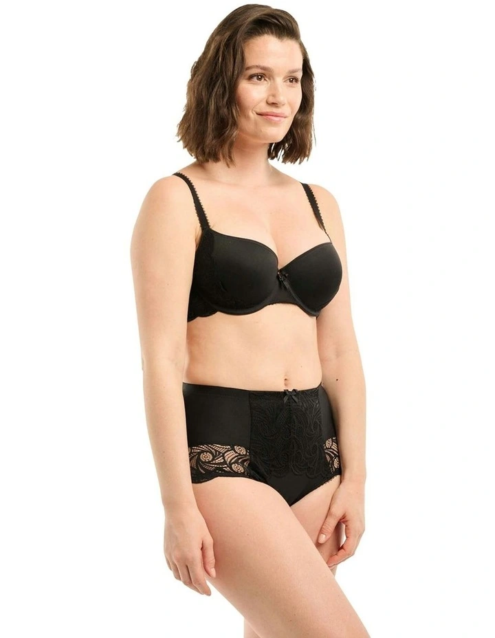 Ariane Lace and Microfiber High Waist Brief in Black image 6