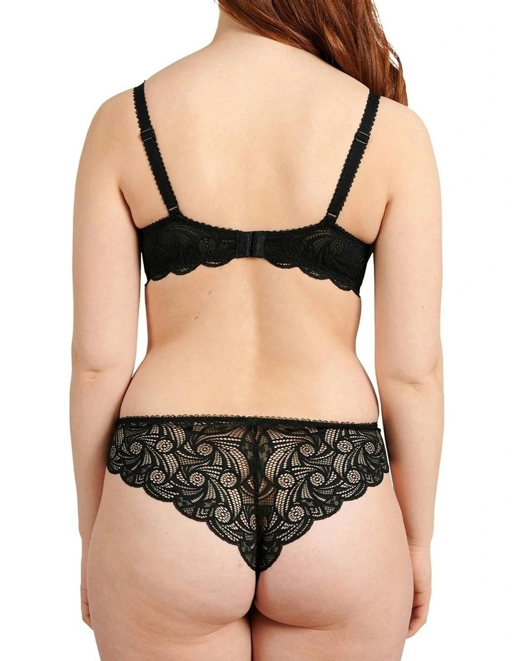 Ariane Lace Brazilian Cut Brief in Black image 2