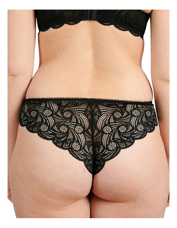 Ariane Lace Brazilian Cut Brief in Black image 4