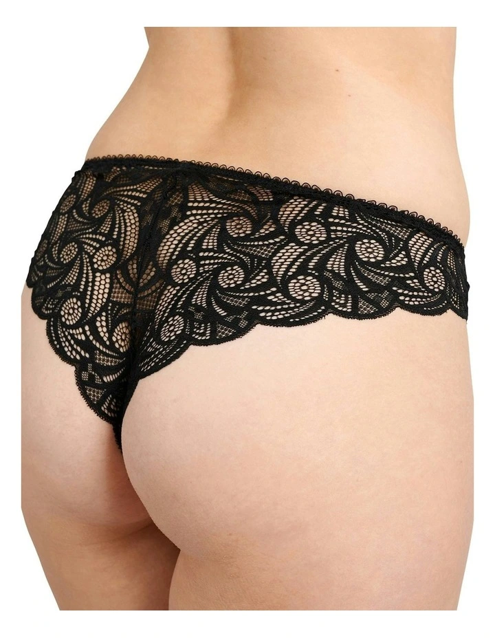 Ariane Lace Brazilian Cut Brief in Black image 6