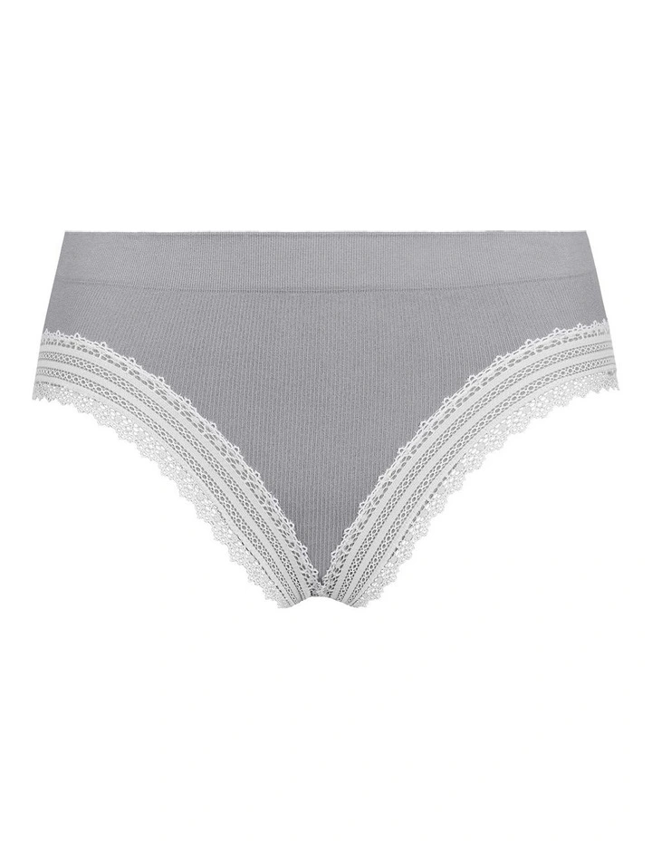 Agathe Ribbed Lace Trim Classic Brief in Grey image 6