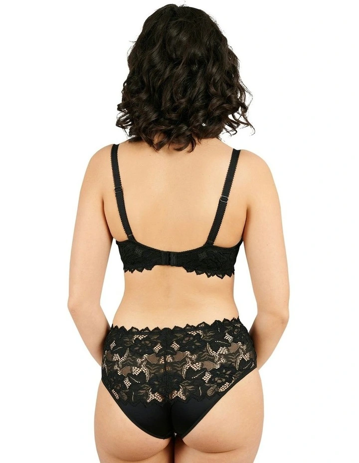 Arum Prima Mid Rise Sheer Stretch Lace Brief in Black image 6