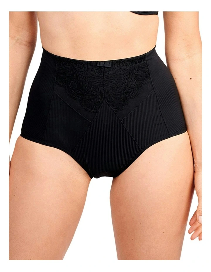 Ariane Essential Ribbed Microfibre High Waist Shaping Brief in Black image 1