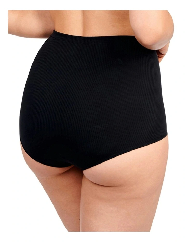 Ariane Essential Ribbed Microfibre High Waist Shaping Brief in Black image 2